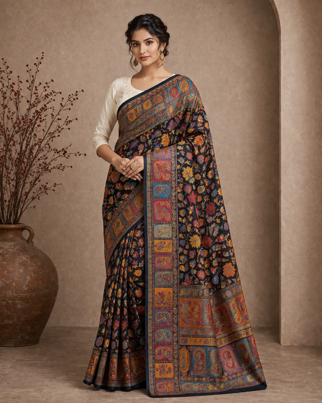 Kani work - Cotton Silk Saree