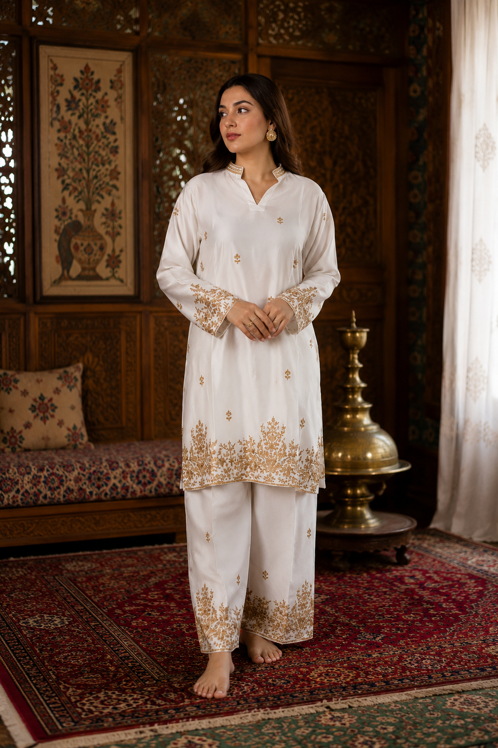 Embroidered Cotton Co-ord Set