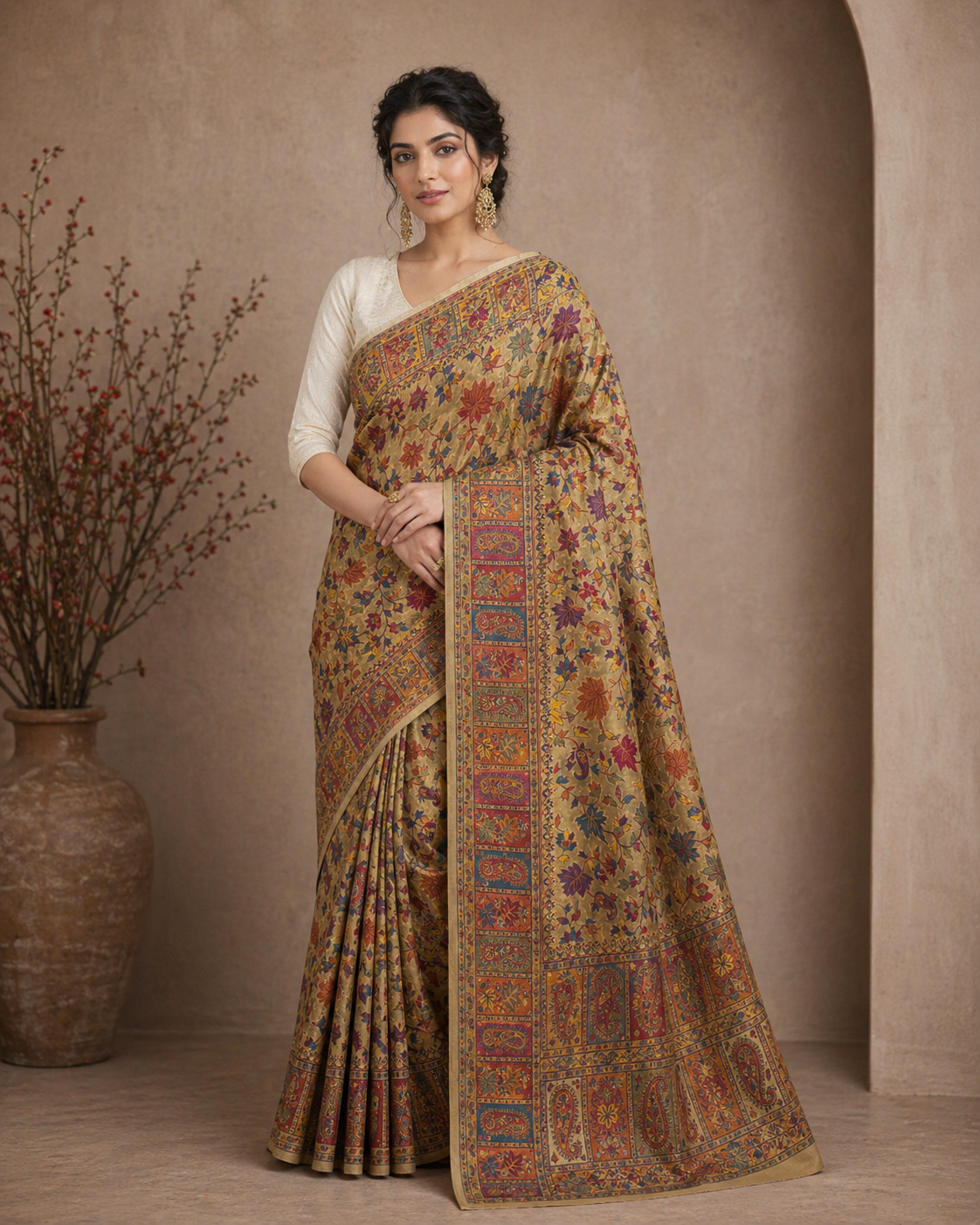 Kani work - Cotton Silk Saree