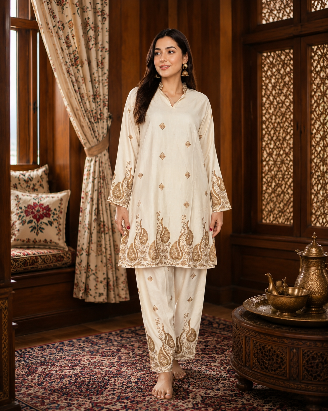 Embroidered Cotton Co-ord Set