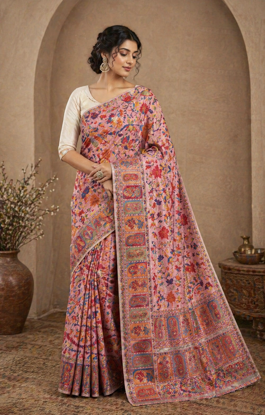 Kani work - Cotton Silk Saree