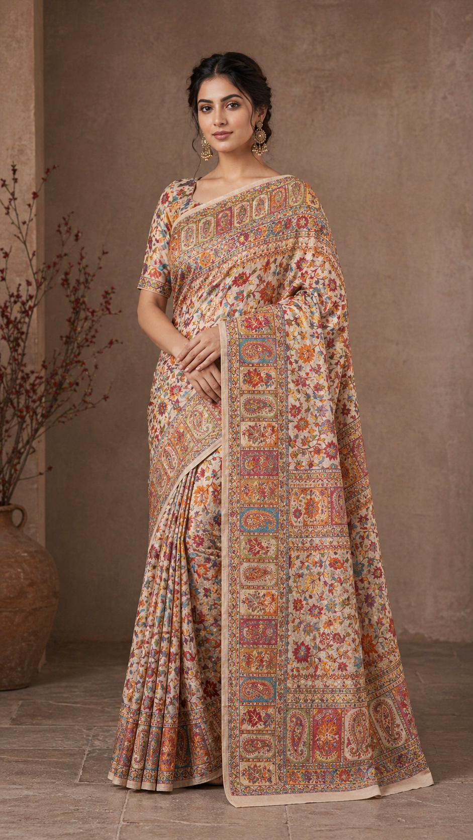 Kani work - Cotton Silk Saree