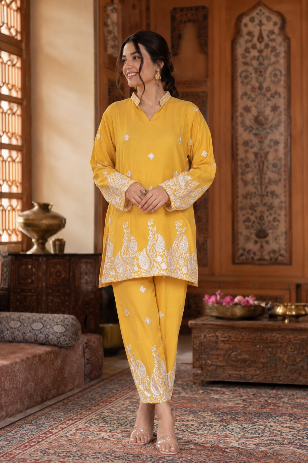 Embroidered Cotton Co-ord Set